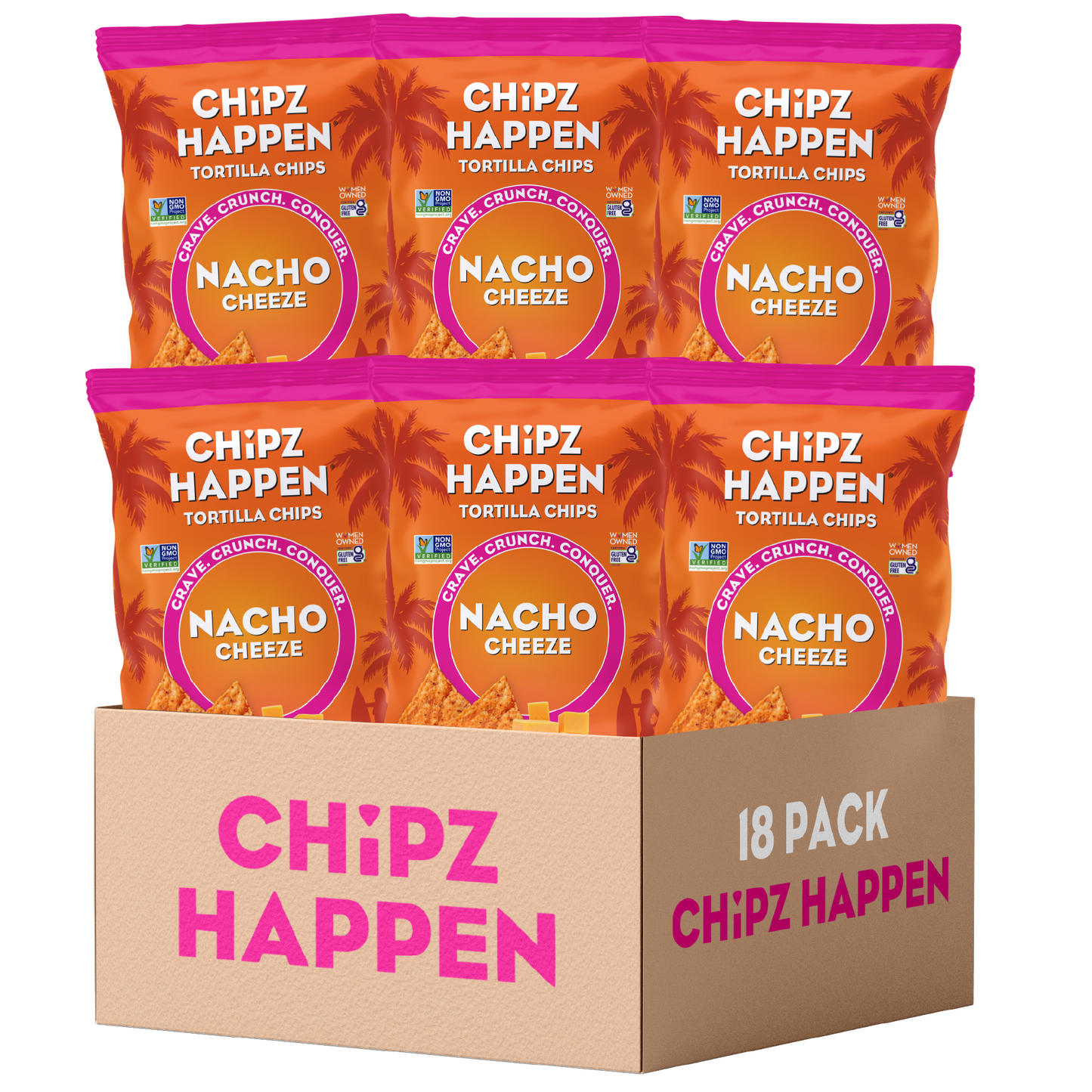 Nacho Cheese Tortilla Chips - 18 Pack of 1.5oz
