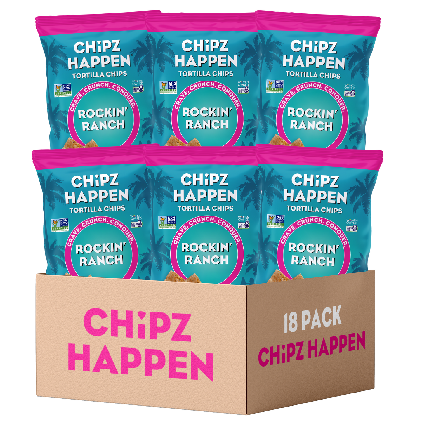 Rockin' Ranch Tortilla Chips - 18 Pack of 1.5oz