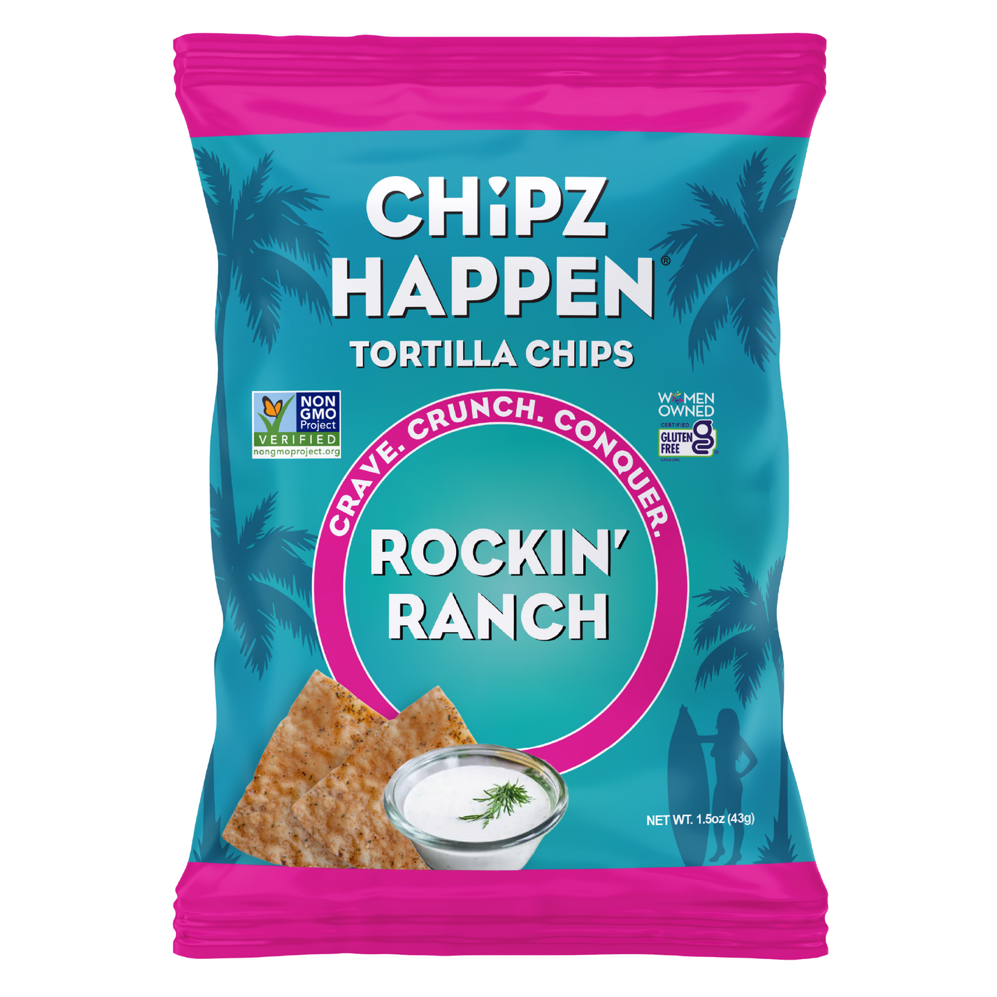 Rockin' Ranch Tortilla Chips - 18 Pack of 1.5oz