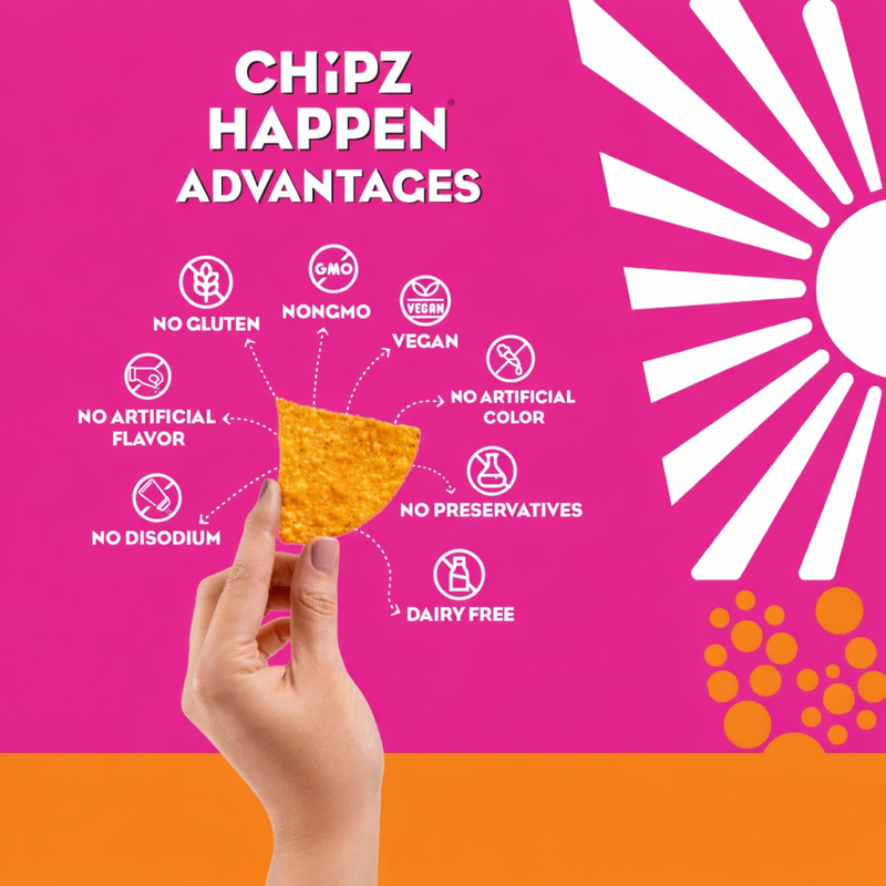 Cheeze-ee Nacho Tortilla Chipz - 4 Pack of 8oz  Family Bag