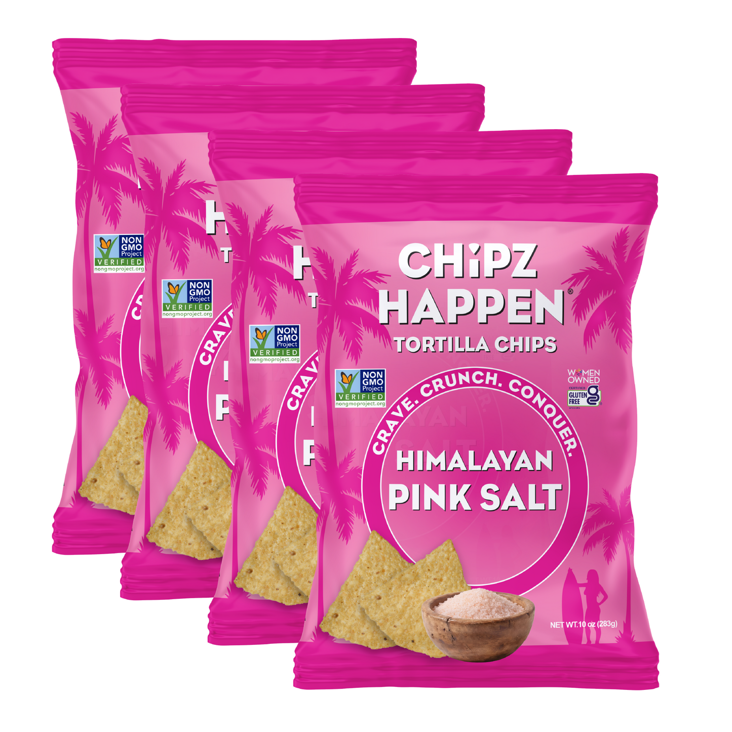 Himalayan Pink Salt Tortilla Chips - 4 Pack of 10oz