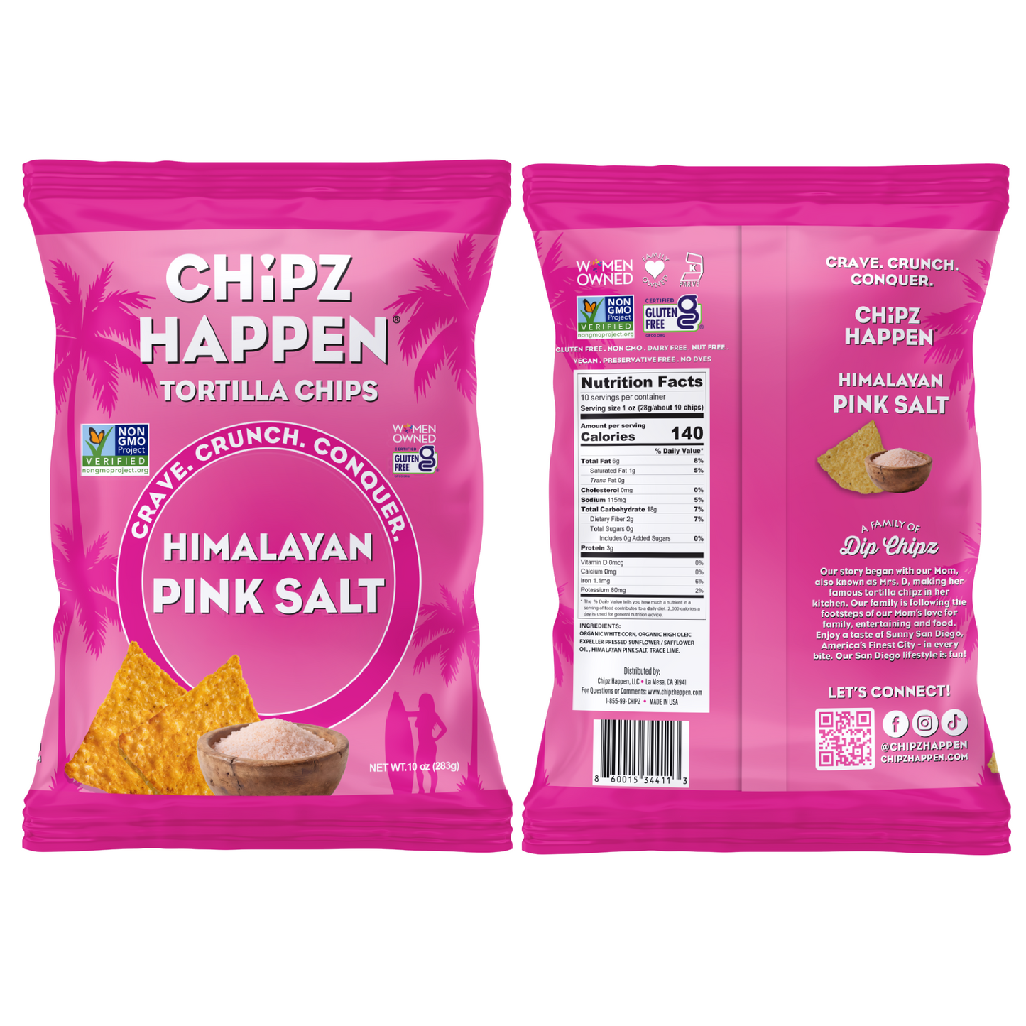 Himalayan Pink Salt Tortilla Chips - 4 Pack of 10oz