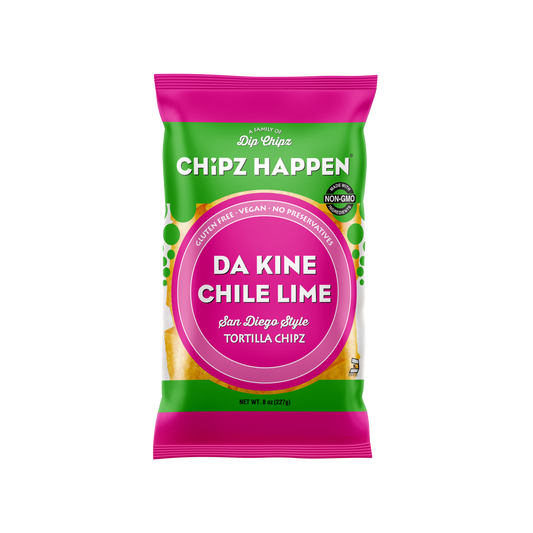 DaKine Chile Lime Tortilla Chipz - 4 Pack of 8oz  Family Bag