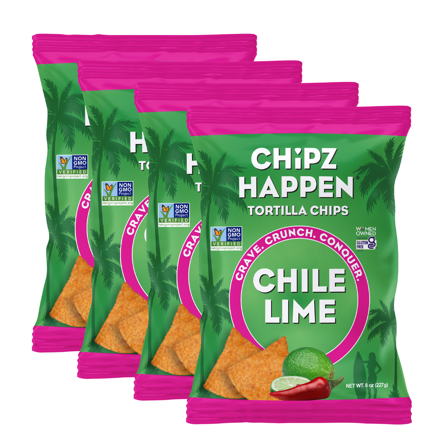Chile Lime Tortilla Chips - 4 Pack of 8oz