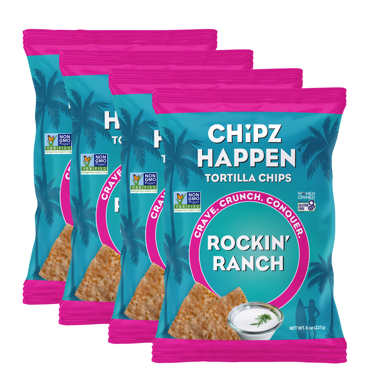 Rockin' Ranch Tortilla Chips - 4 Pack of 8oz